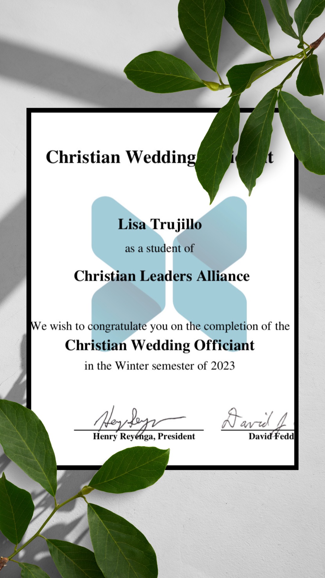 Christian Wedding Officiant Certificate