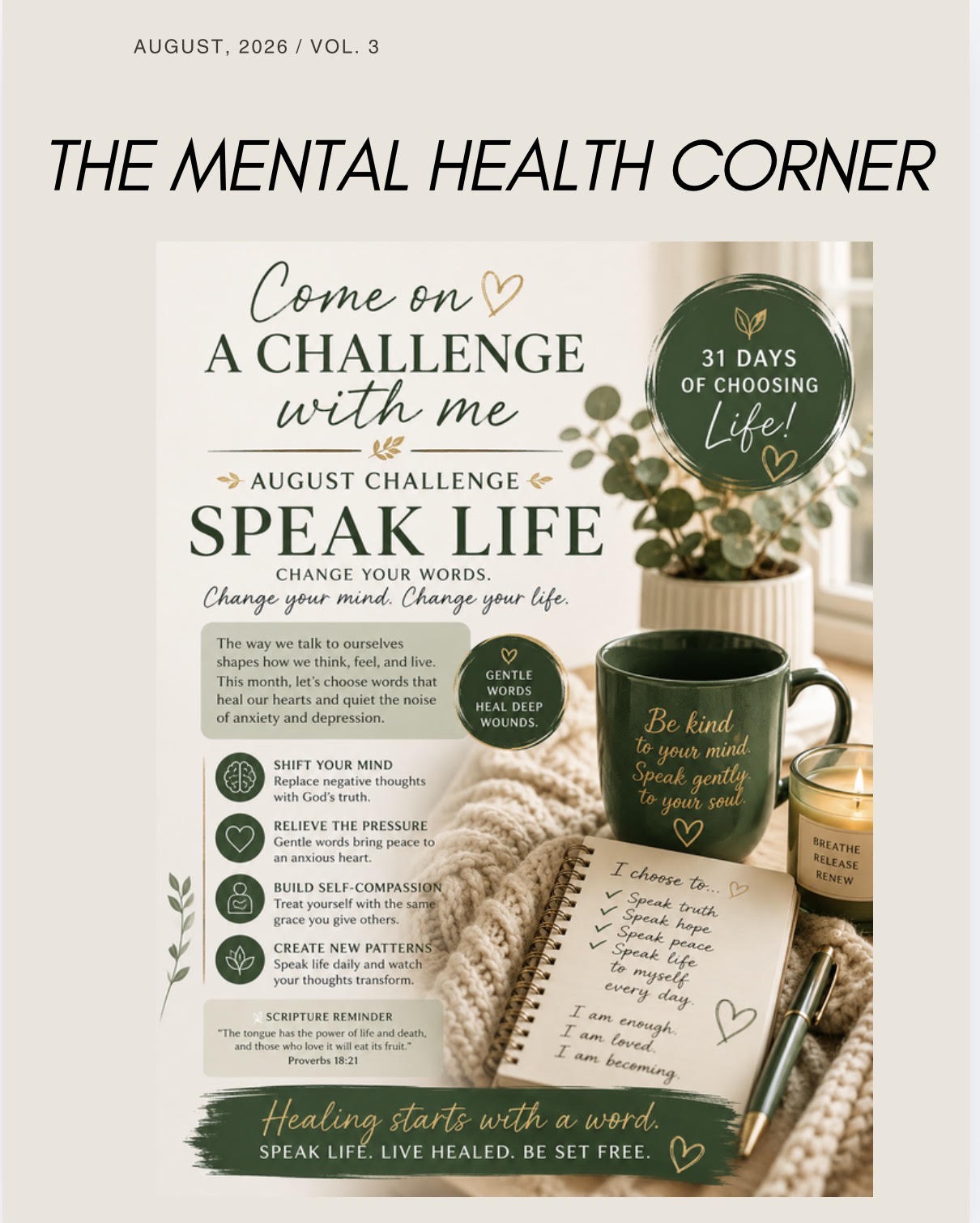 The Mental Health Corner - August 2026 Newsletter