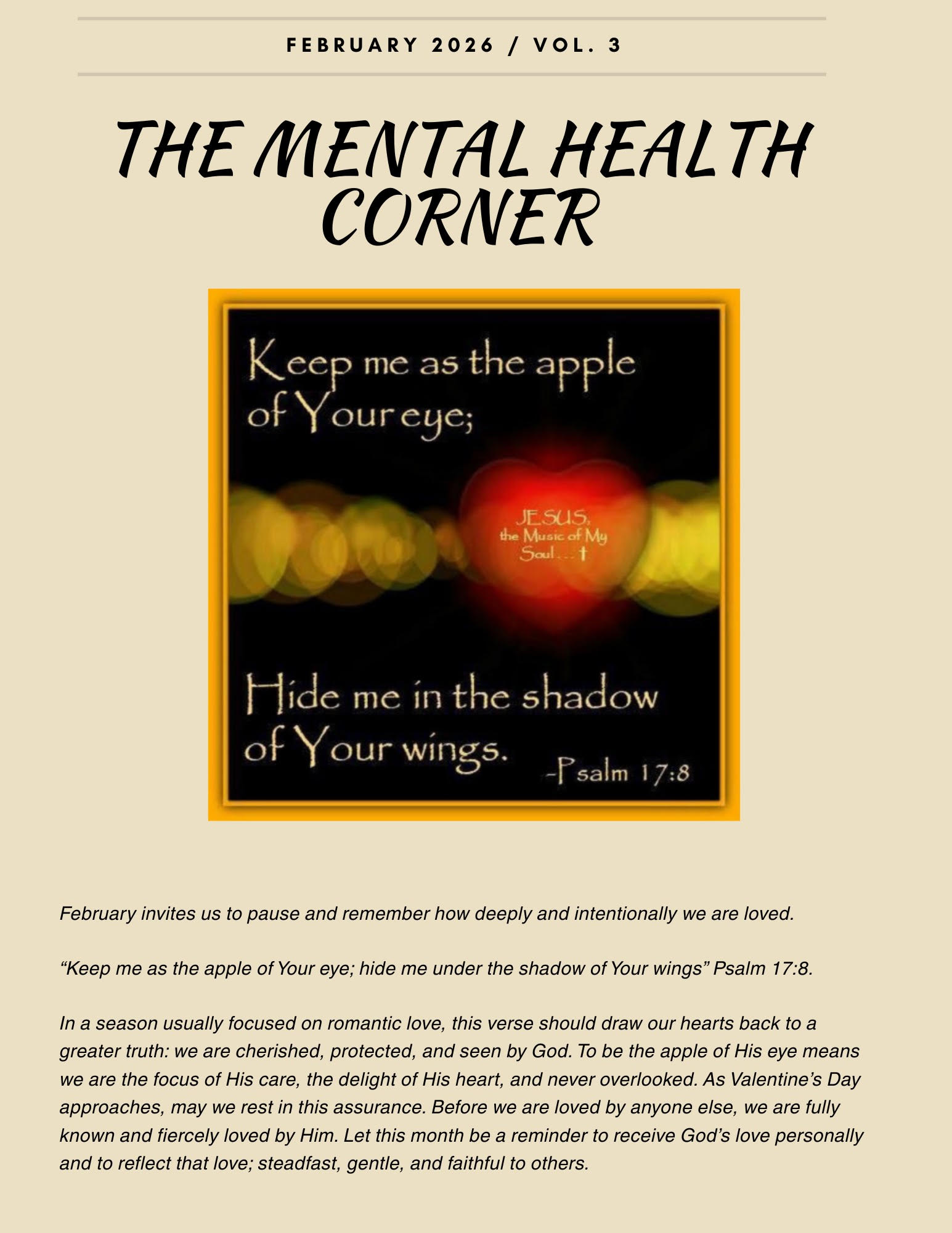 The Mental Health Corner Newsletter